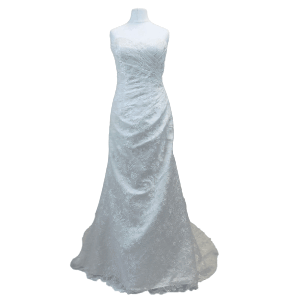 </P> Beautiful Da Vinci Ivory Lace Wedding Dress Size 6 </P>