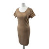 </P>Striped Beige Bodycon Dress</P>Size M/L