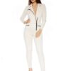 </P> House Of Maguie Cream Suedette Jumpsuit </P> Size 8