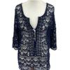 </P> Joe Browns Navy Crotchet Top Size 16/18 </P>