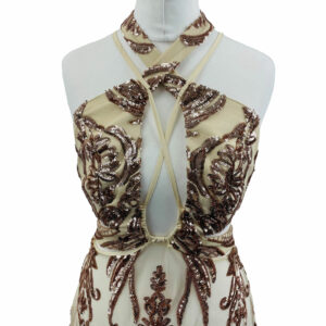 </P> House of Maguie Sequin Halterneck Dress </P> Size UK6 XS