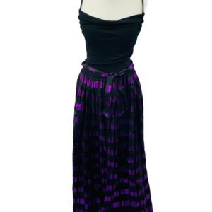 </P> Vintage Terence Nolder Black and Purple Dress Size 12 </P>