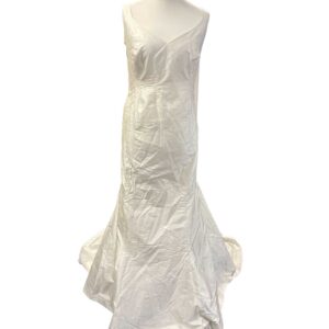 </P> Vintage Silk Wedding Dress, Champagne with ivory/lilac detail </P> Size 16/18