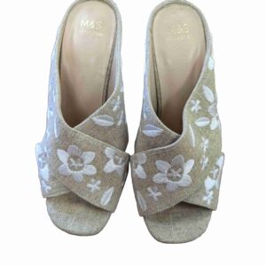 </P> M&S Embroidered Mules Size 5 </P>