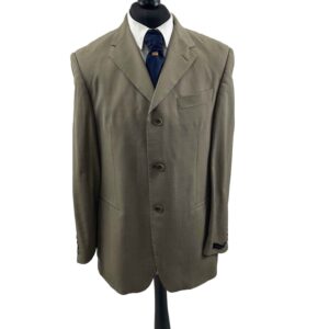 </P> Van Gils Beige Two Piece Suit </P> Jacket: 40″S Trousers: 35″