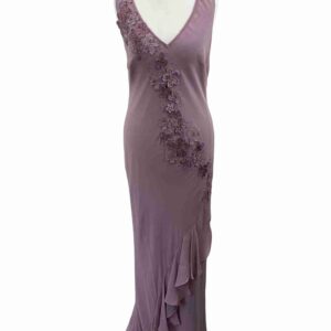 </P> Maria Grachvogel Dusky Pink/Lilac Silk Chiffon Dress Size 12 </P>