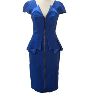 </P>Hybrid Peplum Short Sleeved Blue Dress</P>Size 10