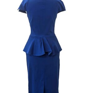 </P>Hybrid Peplum Short Sleeved Blue Dress</P>Size 10