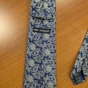 </P> Autograph Tie </P> Blue and White