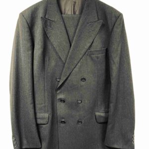 </P> Daks Mens Charcoal Double Breasted Suit </P> Chest 44″ L, waist 38″L