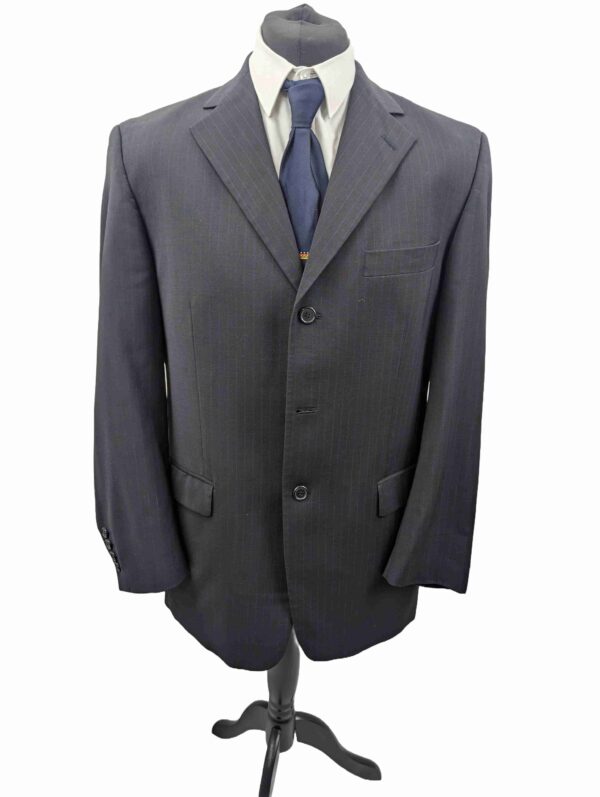 </P> Anagram Dark Navy/Black Pinstripe Suit Chest 42" </P>