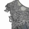 </P> Beautiful Grey Chiffon and Lace Dress Size 14/16 </P>