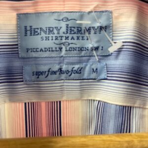 </P> Men’s Henry Jermyn Stripe Shirt size Medium </P> 15 1/2″ collar