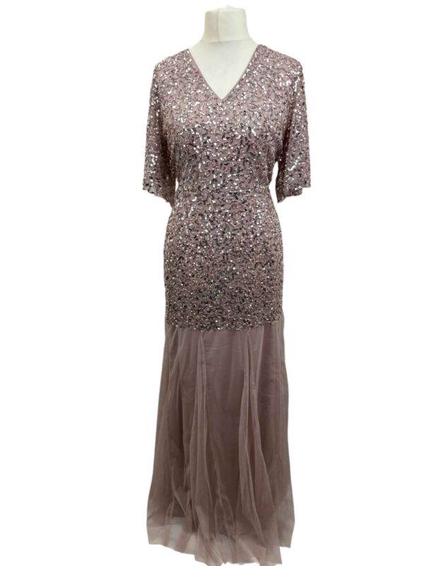 </P> BNWT!! Ladies Coast Dusky Pink Sequined Dress Size 18 </P>