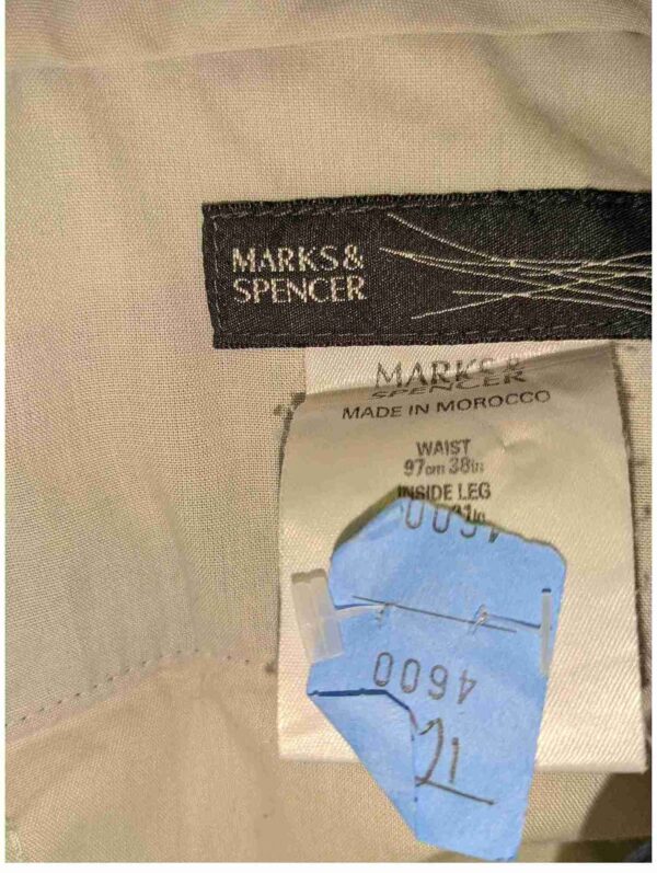 </P> Men's Navy M&S Linen Mix Trousers 38" Waist </P> - Image 3