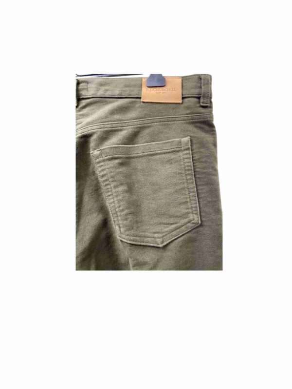 </P> E J Churchill Forest Green Moleskin Trousers Size 36" Waist Short/Reg Leg </P> - Image 3